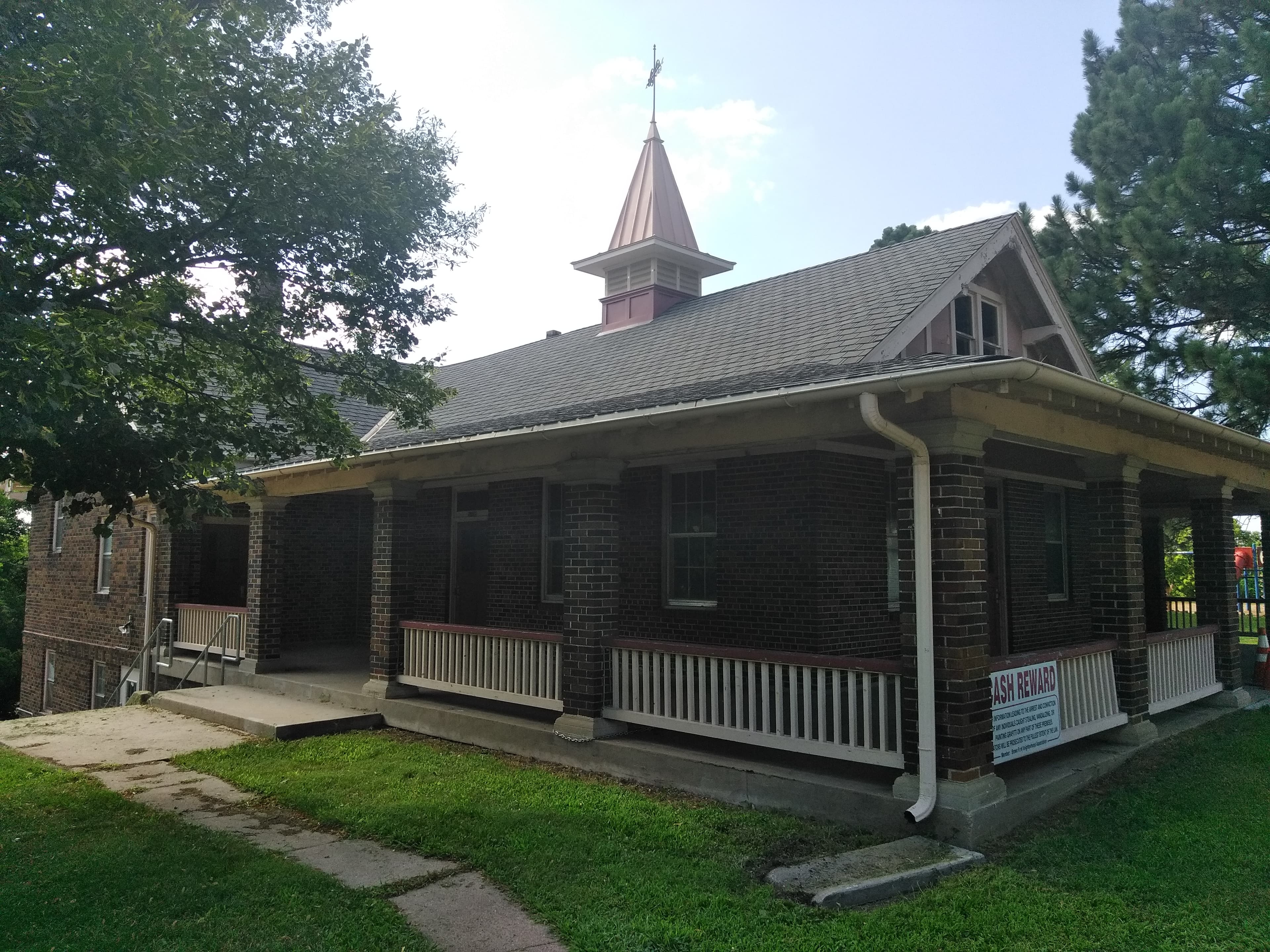 Brown Park building with copper cupola